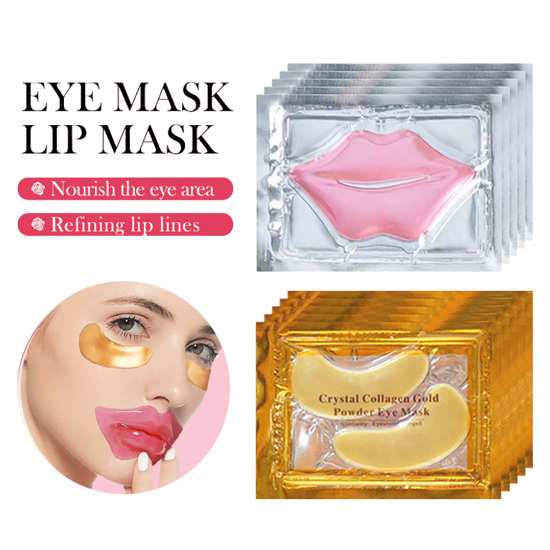 Travel Accessories Set - 10/20pcs Golden Crystal Collagen Eye Mask