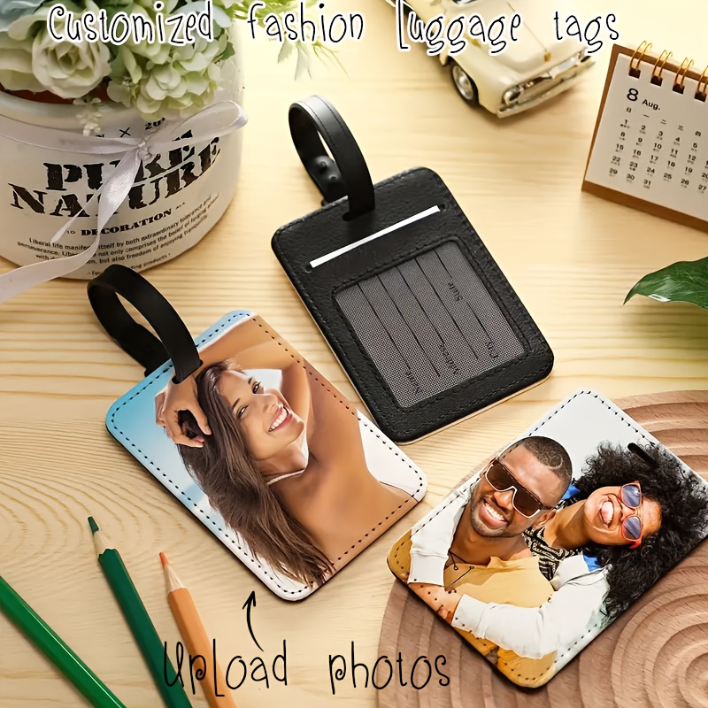 Travel Accessories Meaning - Custom Photo Leather Luggage Tags, Colorful