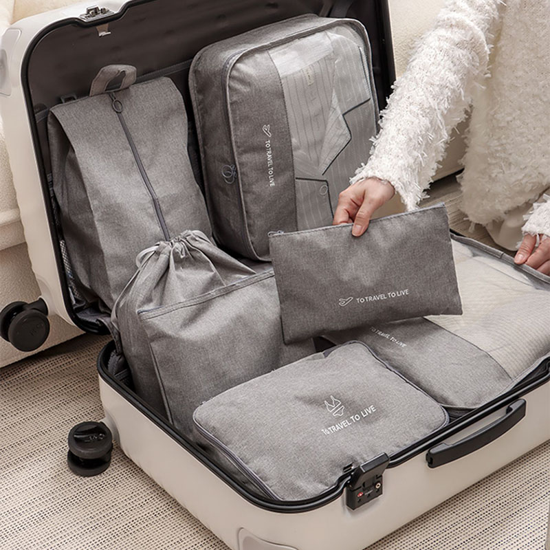 Travel Accessories Kit For Women - 7 Piece Travel Packing Cubes Set