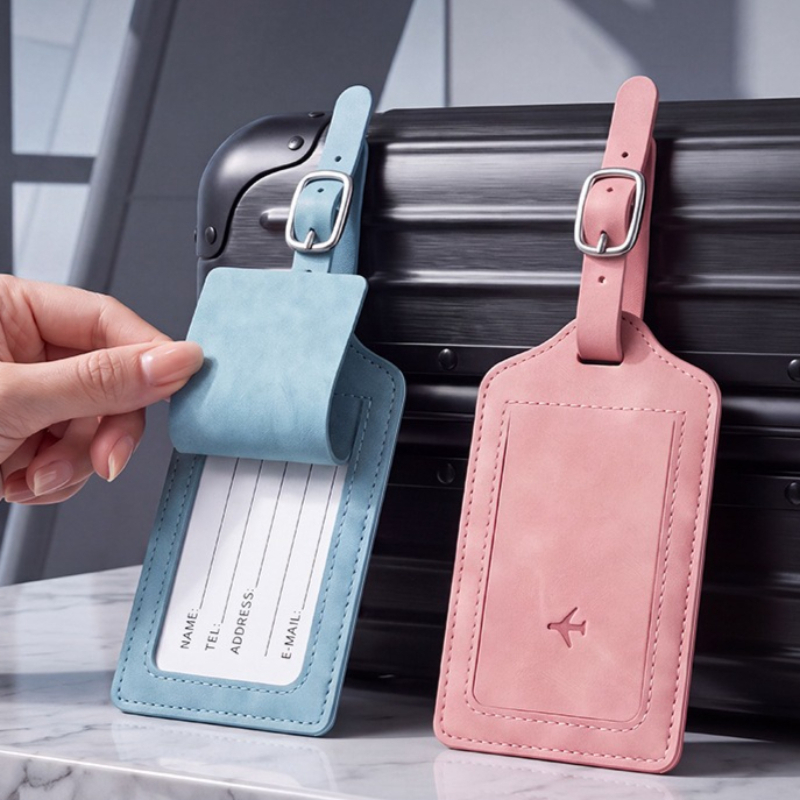 Travel Accessories Bag For Men - 1PC PU Leather Luggage Tag Women