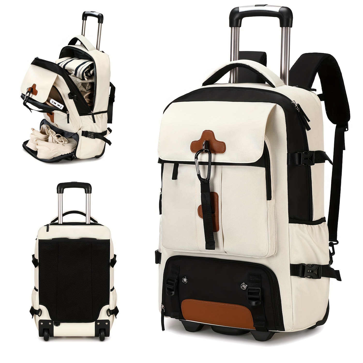 Travel Accessories Bag For Men - Rolling Backpack Large Capacity Travel Backpack