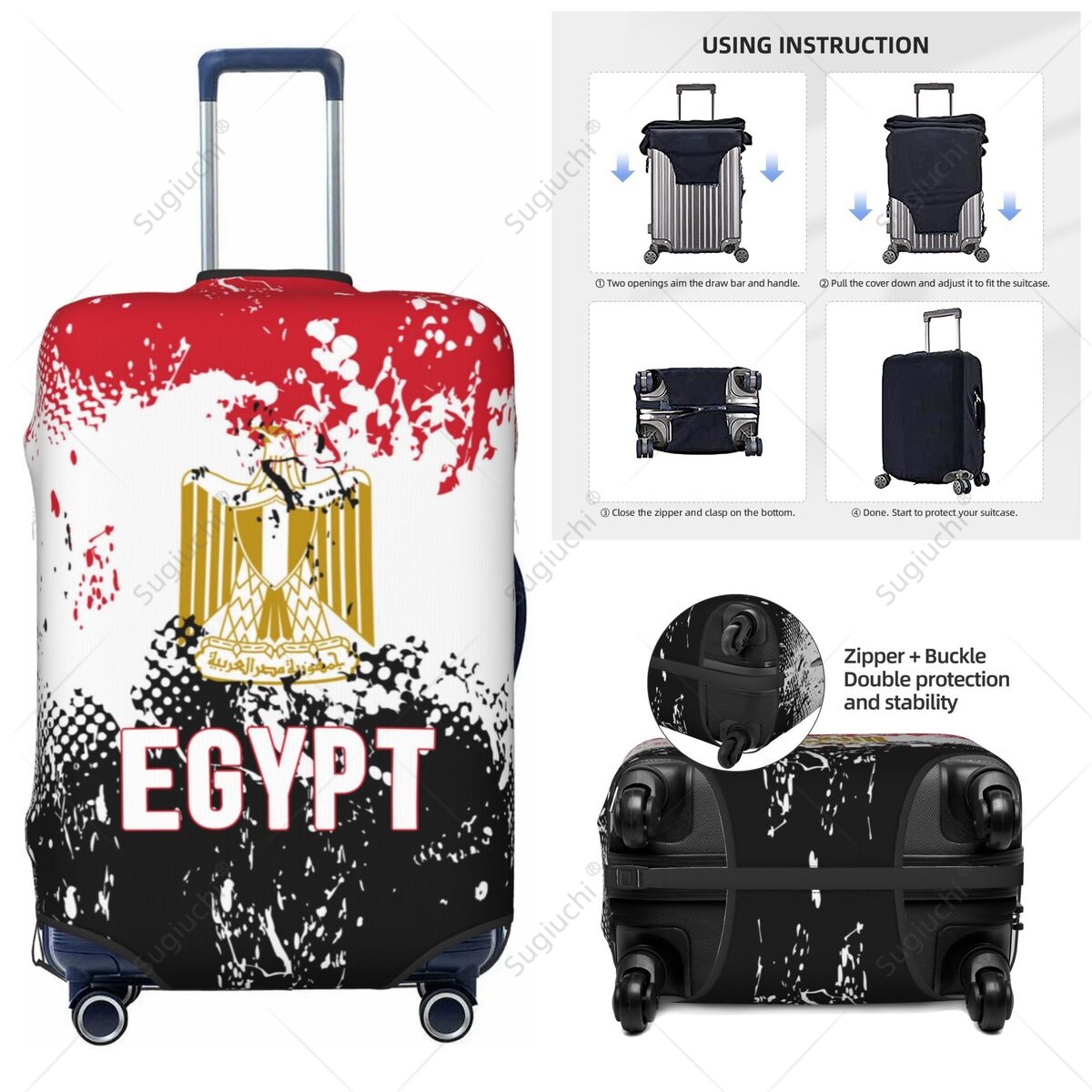 Travel Accessories Egypt - Egypt Flag Luggage Cover Suitcase Elastic