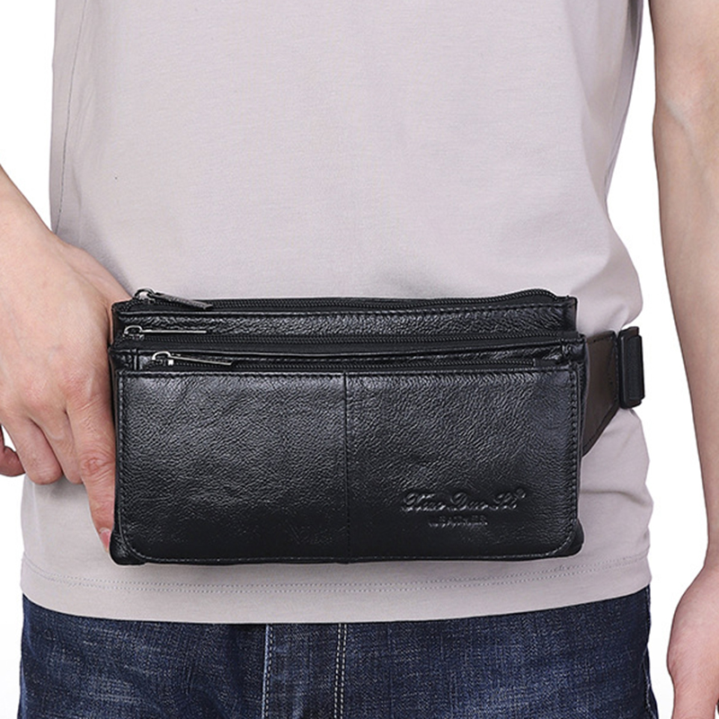 Men Waist Fanny Pack Belt Hip  - Travel Accessories Leather recension och pris