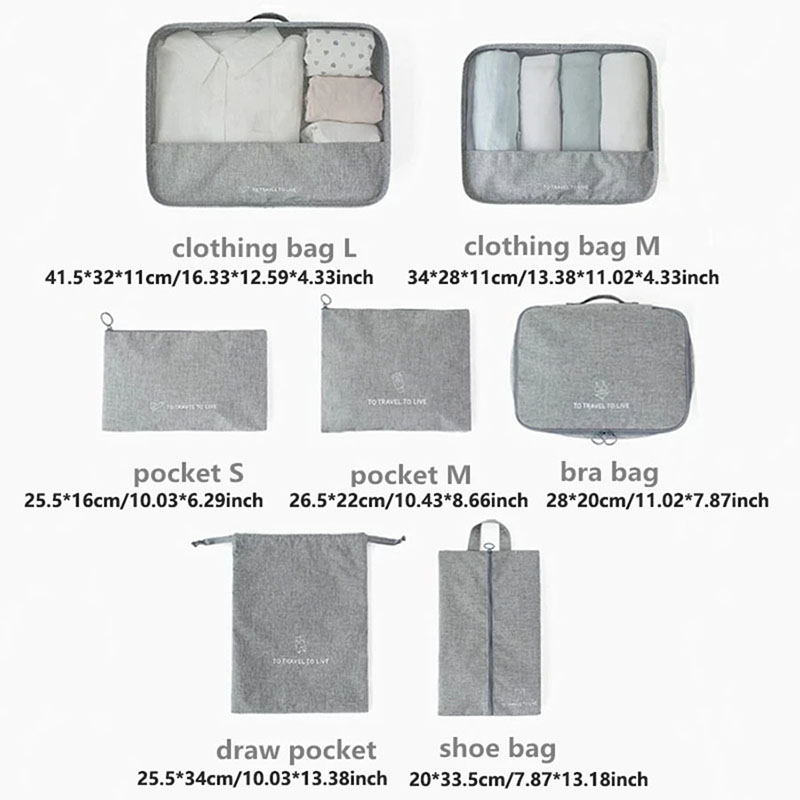 7 Piece Travel Packing Cubes S - Travel Accessories Kit For Women recension och pris