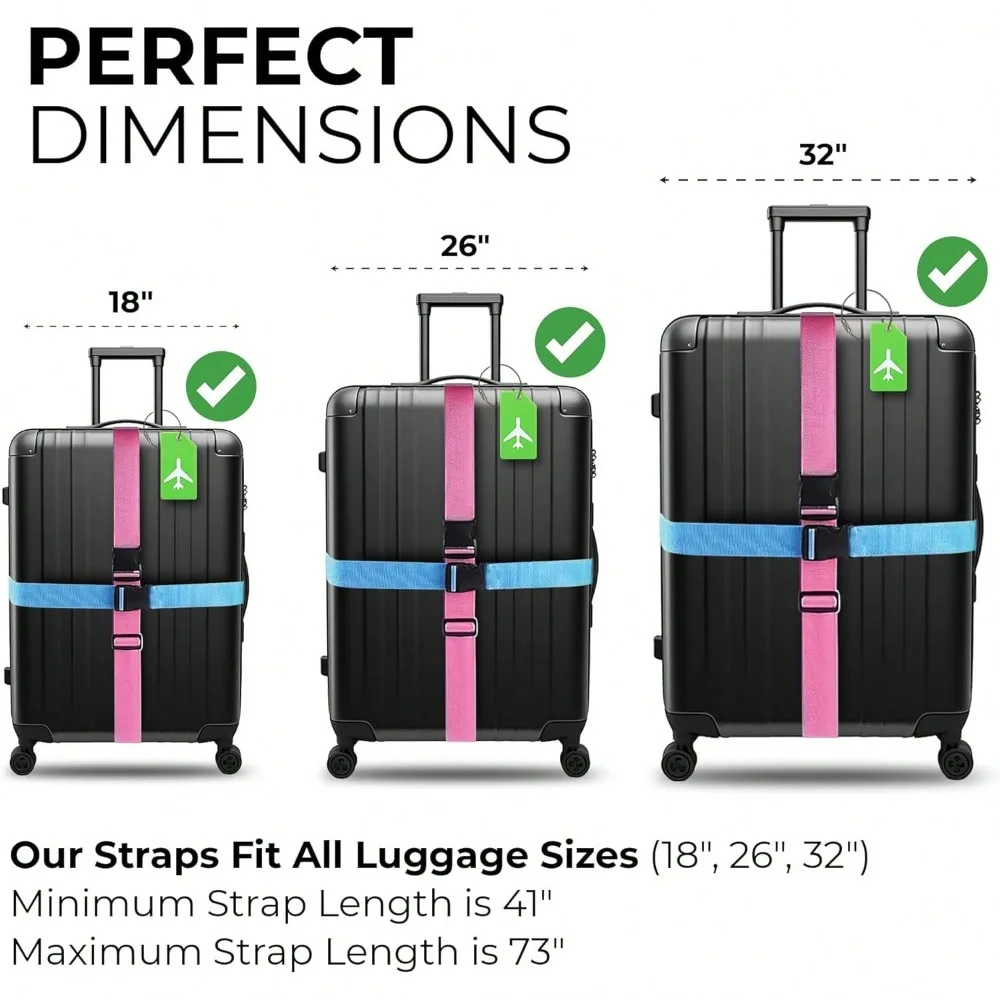 Luggage Strap Set with Luggage - Travel Accessories Luggage Straps recension och pris