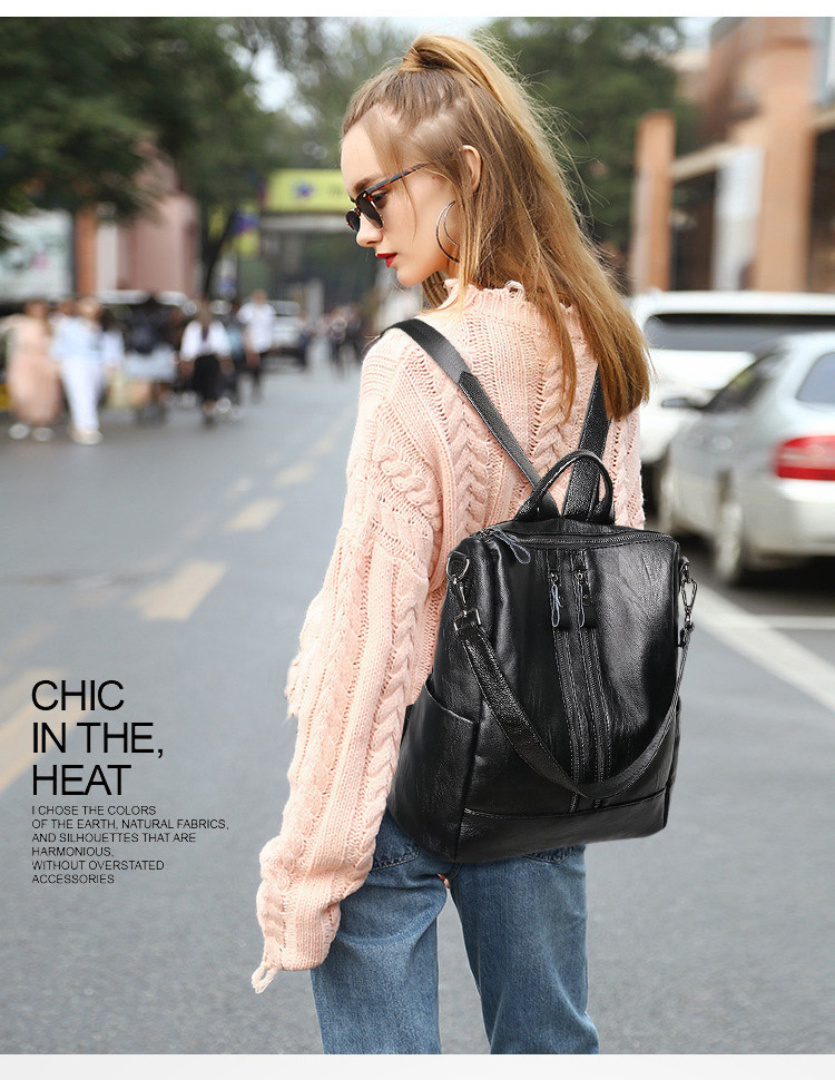Women Soft Leather Backpack Sc - Travel Accessories Leather recension och pris