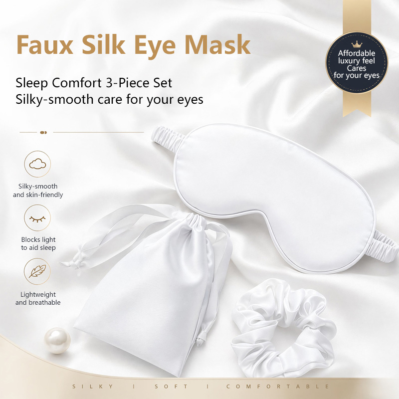 Silk Eye Mask 3Pcs Set Light B - Travel Accessories Set recension och pris