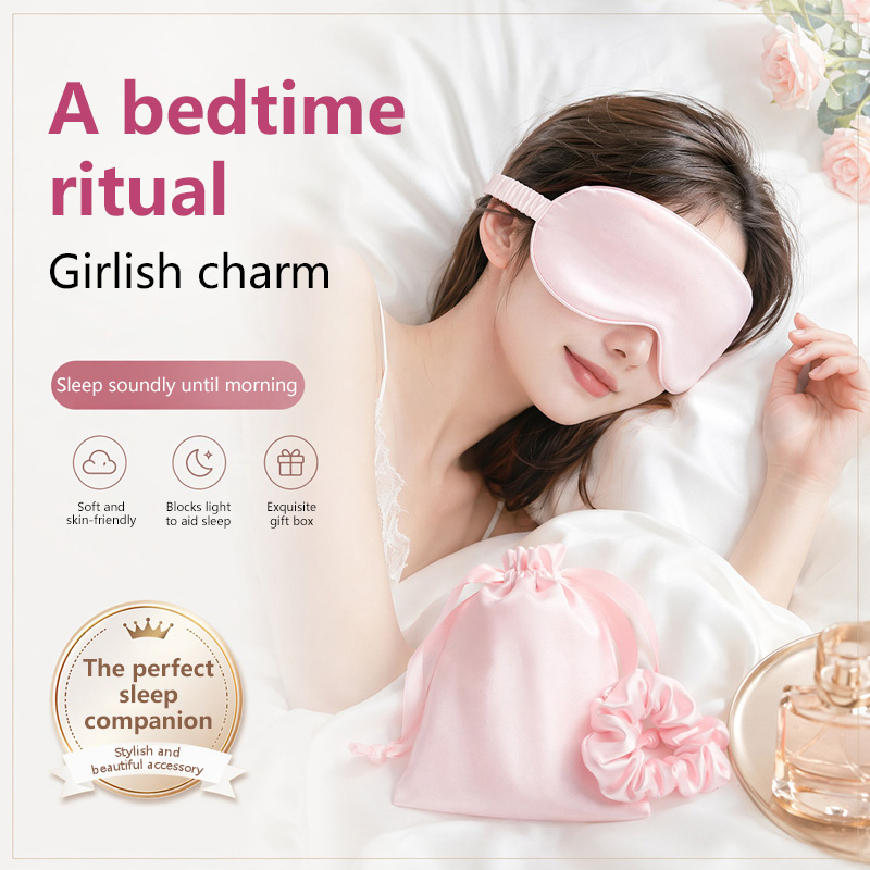 Silk Eye Mask 3Pcs Set Light B - Travel Accessories Set recension och pris