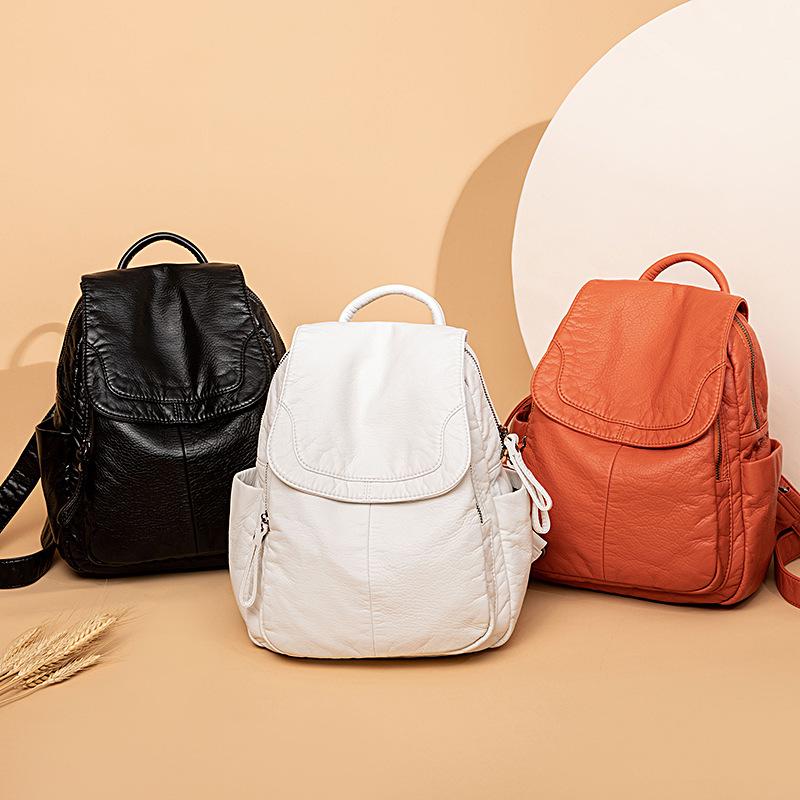 Women's Backpack White Washed  - Travel Accessories Leather recension och pris