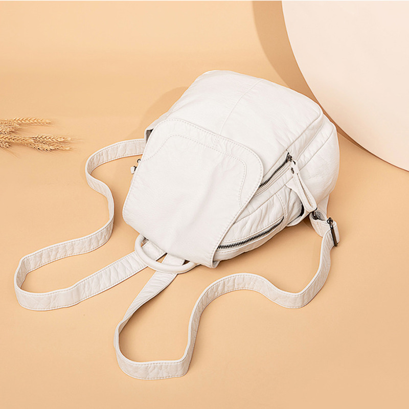 Women's Backpack White Washed  - Travel Accessories Leather recension och pris