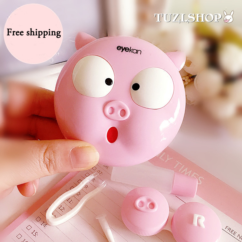 Cute Pig Contact Lenses Case F - Travel Video Accessories recension och pris